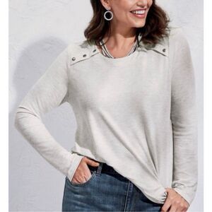 Cabi Snap Shoulder Sweatshirt #6119 Gray XL